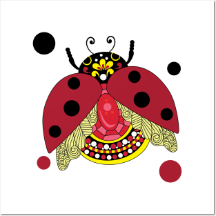 Lucky Ladybug Gemstone Posters and Art